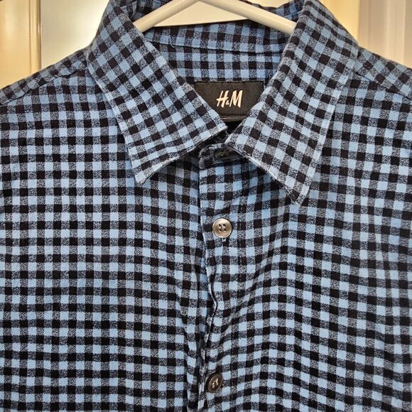 Men's Long sleeve Button Up Shirt Plaid, H&M, Size XS - Picture 8 of 10